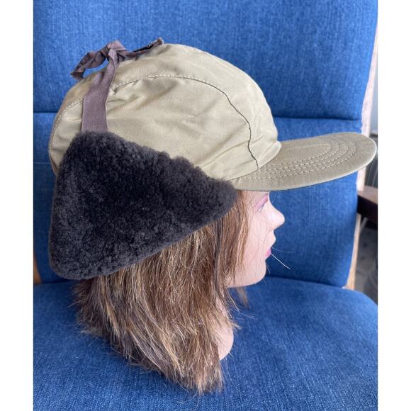 VINTAGE LL Bean Trapper Hat‎ Mens Large Tan Lined Quilted Union Made In USA - Picture 3 of 8